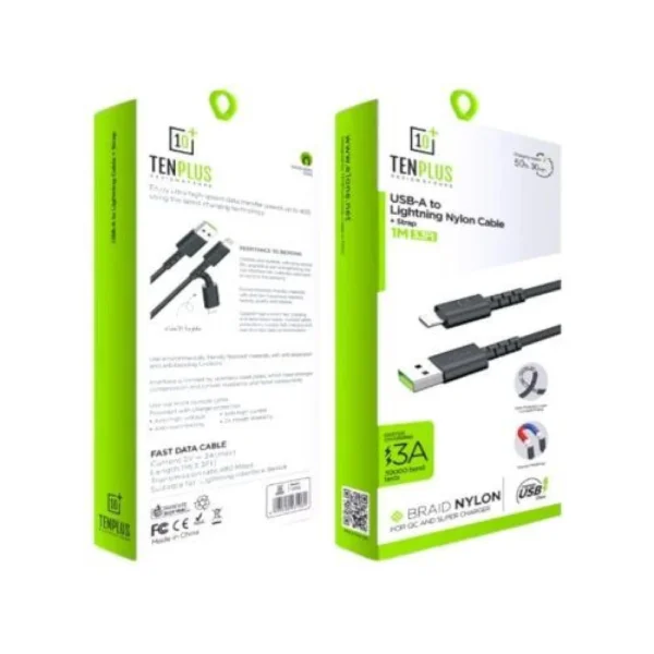 سلك شاحن (USB-A - LIGHTNING)  يو اس بي - ايفون (١ متر ) من TENPLUS