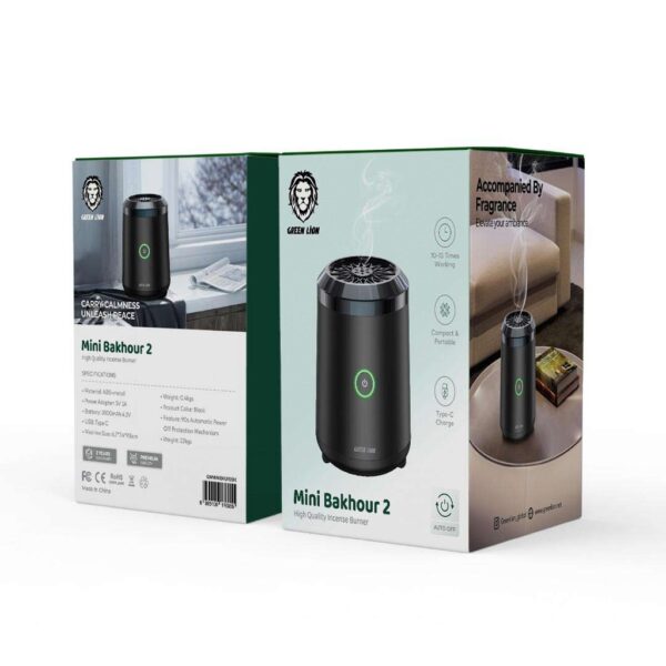 ⁦مبخرة Green Lion Mini Bakhour 2 Incense Burner 2000mAh⁩ - الصورة ⁦3⁩