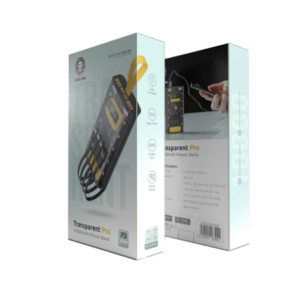 ⁦باور بانك Green Lion Transparent Pro 10000mAh Power Bank⁩ - الصورة ⁦2⁩
