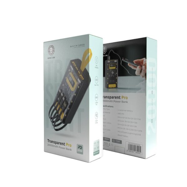 ⁦باوربانك  Green Lion Transparent Pro 20000mAh Power Bank⁩ - الصورة ⁦2⁩