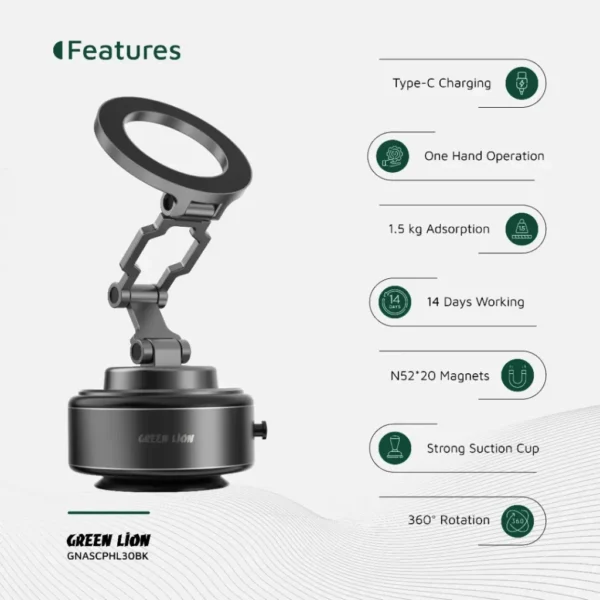 ⁦ستاند شفط Green Lion GX-30 Auto Suction Phone Holder⁩ - الصورة ⁦7⁩