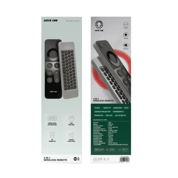 ⁦ريموت مع كيبمورد وماوس واير لس Green Lion 4 in 1 Wireless Remote With Keyboard⁩ - الصورة ⁦2⁩