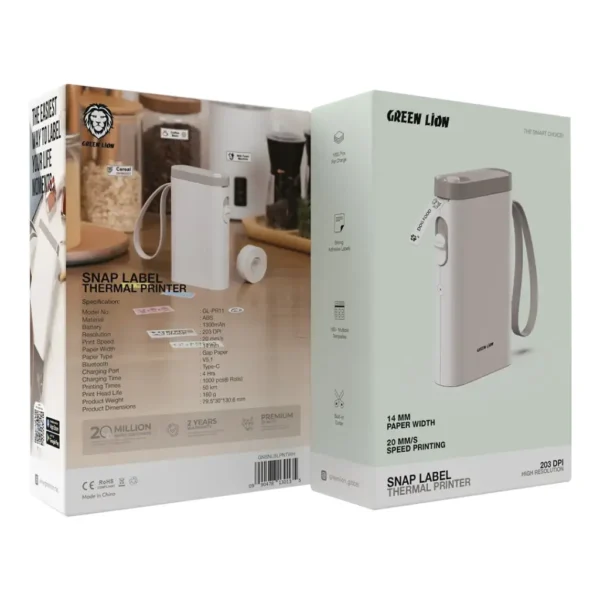 ⁦طابعة ستيكرات Green Lion Snap Label Thermal Printer 14mm⁩ - الصورة ⁦4⁩