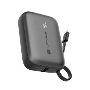باور بانك RAVPOWER PD 20W Power Bank with Built in USB-C Cable (10000mAh)